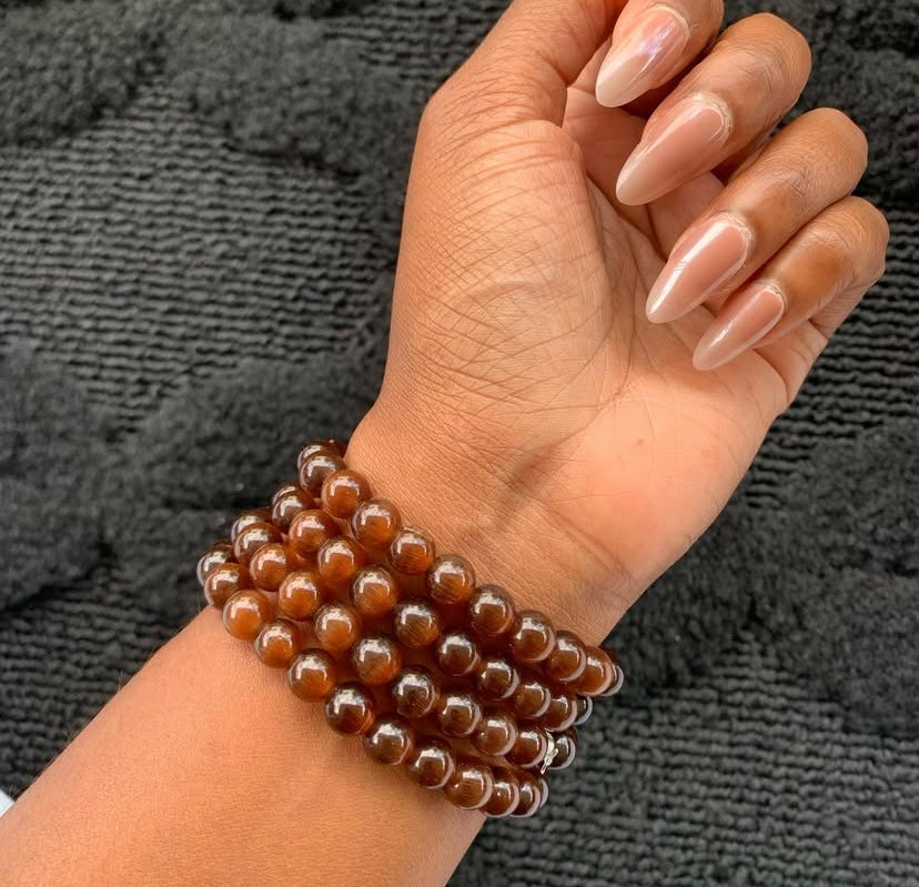 brown stone bracelet set